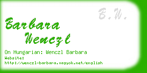 barbara wenczl business card